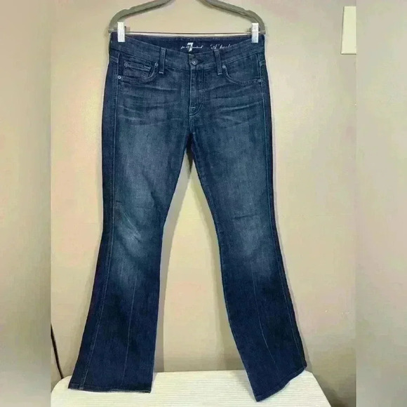 7 For All Mankind A Pocket Bootcut Jeans 28 / 6 Medium Wash Y2K Classic Fit - Picture 2 of 11